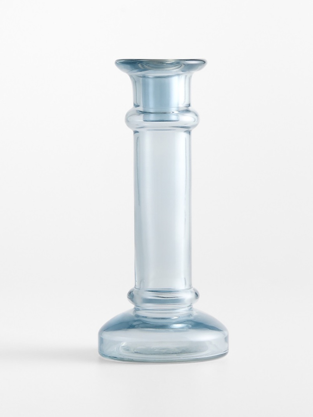 New! Crate&Barrel Glass Taper Candle Holder 9”